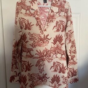 🌸Rachel Zoe Red and Cream Button Down Shirt